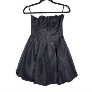 NWT Miroa strapless black pleated knee length formal cocktail dress size small S